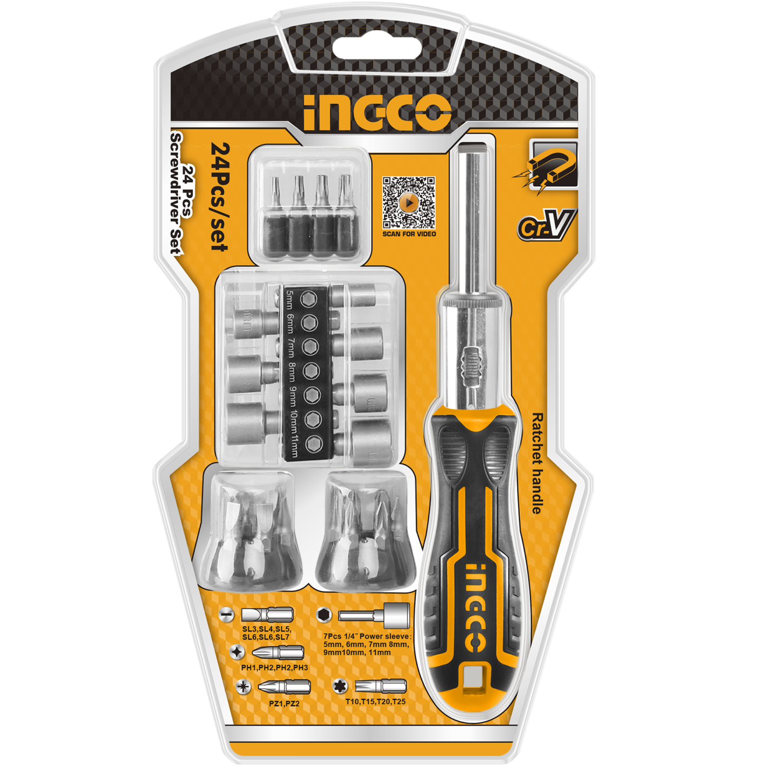 Ingco 24 Pcs Screwdriver Set (HKSDB0248)