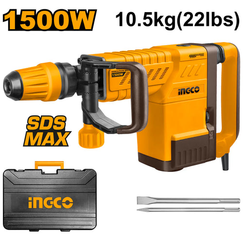 Ingco 10 kg, 1500W Demolition Breaker With Anti Vibration System (PDB15006)